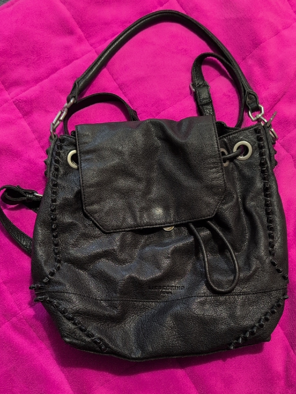 Liebeskind Leather Convertible Backpack/ Bucket Bag